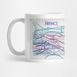 Vintage 1981 France Aeronautical & Space Show Stamp Mug